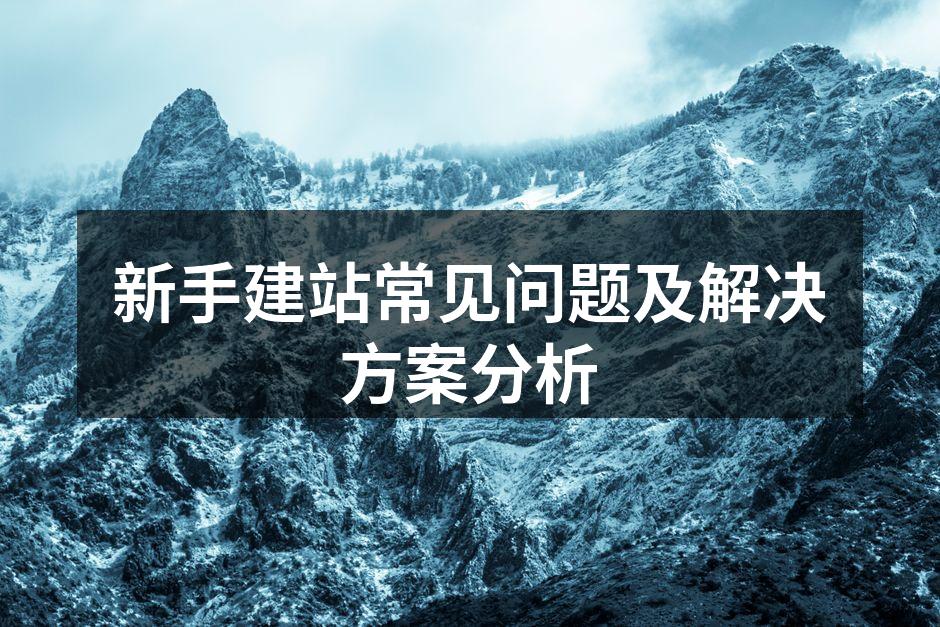 新手建站常见问题及解决方案分析